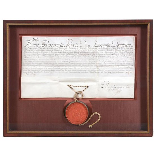 Marie Theresa French Document with Large Wax Seal.