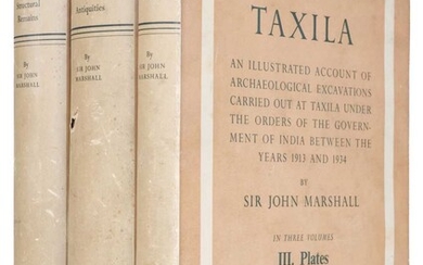 Marshall (John). Taxila, 1st edition, 3 volumes, Cambridge: Cambridge University Press, 1951