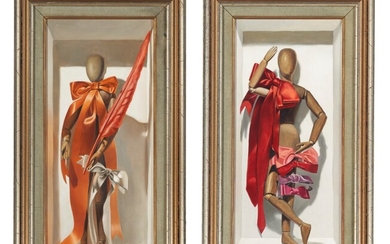 Martin Battersby (British, 1914-1982), A group of three still lifes of mannequins and ribbons
