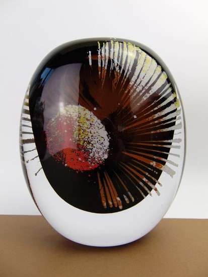 Maxence Parot- Large single vase "Sun" Carnation 1,6kg - Glass