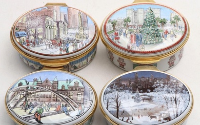 McLaughlin Glazeware Christmas Themed Enamel Boxes