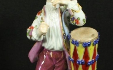 Meissen Boy With Drum And Flute