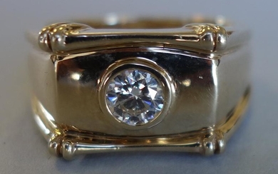 Men's Diamond & 14K Gold Ring, .71 Carat Solitaire