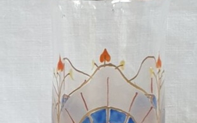 Meyr's Neffe (Adolf bei Winterberg) - Art Nouveau liqueur glass with enamel painting (h. 15.4 cm)