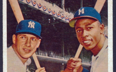 Mickey Mantle / Hank Aaron 1958 Topps #418 World Series Batting Foes