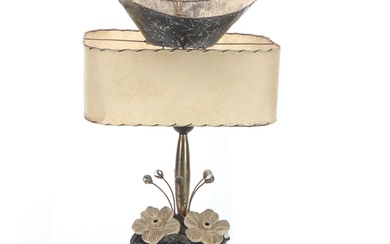 Mid Century Monochromatic Table Lamp & Fiberglass Shade, Manner of Maison Bagues