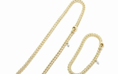 Mikimoto - 18 kt. Yellow gold - Necklace Diamonds