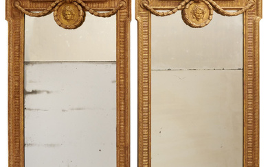 Monumental pair George II giltwood pier mirrors