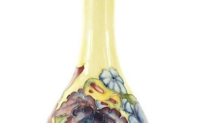 Moorcroft pottery vase hand painted in the Yellow