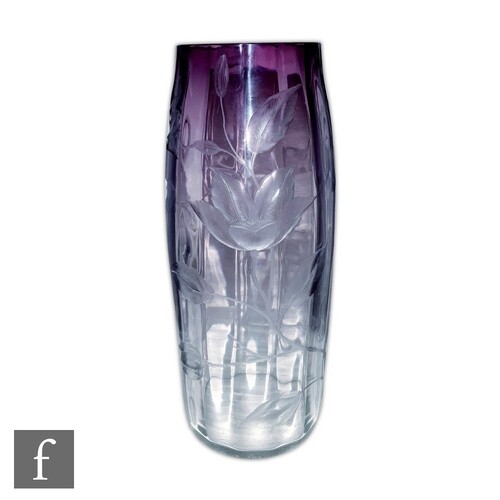 Moser - A large early 20th Century crystal glass vase circa ...