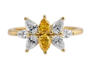 NO RESERVE PRICE--- - 18 kt. Yellow gold - Ring - 0.70 ct Diamond - Diamonds