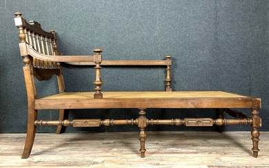 Napoleon III period chaise longue in walnut - Wood - mid 19th century