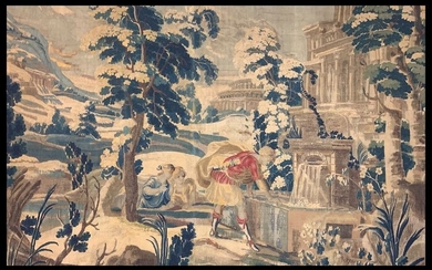 "Narcissus at the Fountain" - a rare mythological Antwerp tapestry, probably after Mortlake cartoons - Wool - Mid 17th century