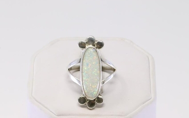 Native American Handmade Sterling Silver Navajo Opal