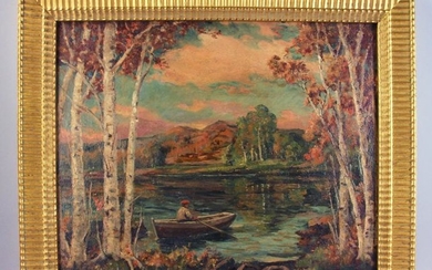 New England Landscape, Oil on Board