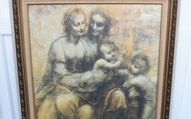 Nice Older Framed Picture of The 2 Mary's, Christ Child