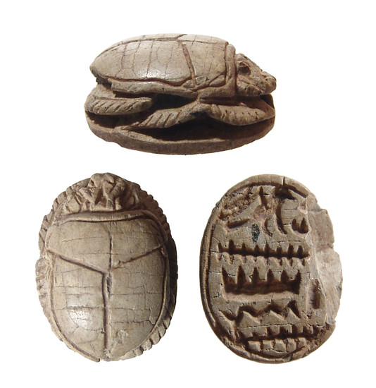 Nicely carved Egyptian steatite scarab, New Kingdom