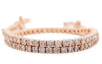 **No Reserve Price** IGI Certified 2.22ct Pink Diamond Bracelet - 14 kt. Pink gold - Bracelet