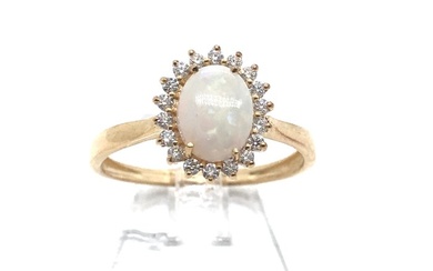 No Reserve Price - NESSUN PREZZO DI RISERVA - Ring - 18 kt. Yellow gold - 1.70 tw. Opal - Diamond