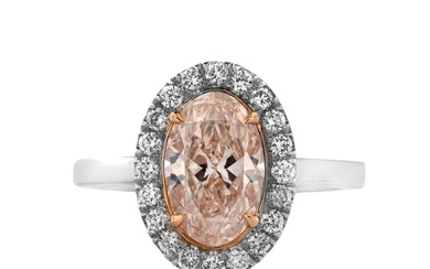 No Reserve Price - Ring - 18 kt. White gold, Rose gold - 2.20 tw. Pink Diamond (Natural coloured) - Diamond