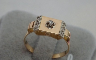 No Reserve Price - Ring - 18 kt. White gold, Yellow gold Diamond - Diamond