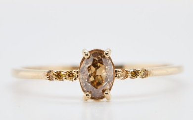 No Reserve Price - Ring Yellow gold Diamond (Natural)