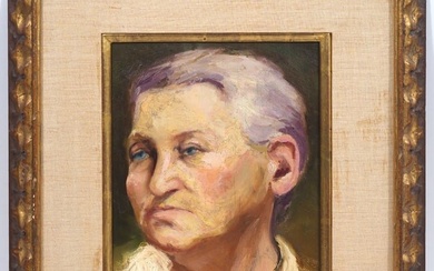 Oil on Board Portrait of Elderly Woman