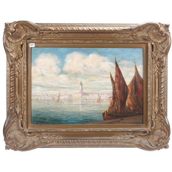 Oil on Canvas, Artist Signed, Classic Venice Scene