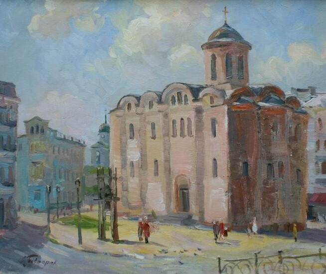 Oil painting Church landscape S. Dirtorak