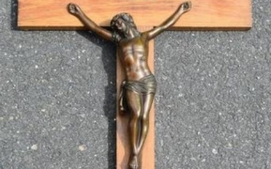 Older Wood Wall Convent Crucifix Cross 29 1/2" + church