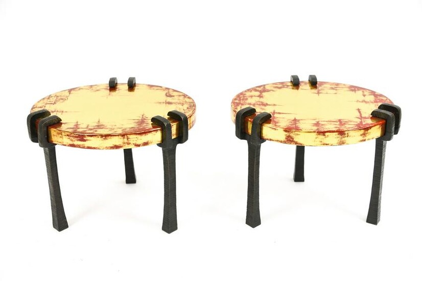 PAIR ALEXANDER LAMONT VESPERS TALL COFFEE TABLES
