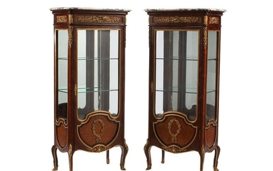 PAIR OF FRENCH ORMOLU-MOUNTED VITRINE CABINETS