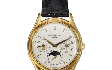 PATEK PHILIPPE, REF. 3940, A VERY FINE 18K YELLOW GOLD PERPETUAL CALENDAR WRISTWATCH WITH MOON PHASES AND 24 HOUR INDICATOR