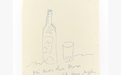 ◊ Pablo Picasso (1881-1973) Bouteille et verre, 1956