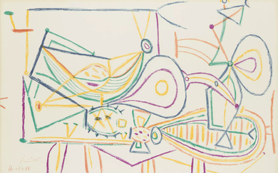 Pablo Picasso, Spanish 1881-1973, Composition, 1948; lithograph in colours on...