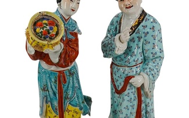 Pair Of Vintage Chinese Porcelain Robed Figures