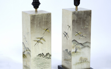Pair of Japanese style table lamps