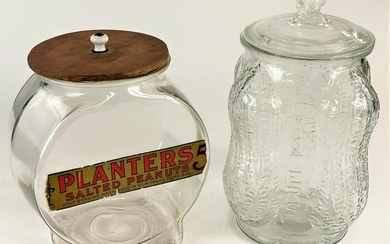 Pair of Large Vintage "Planters Peanuts" Jars