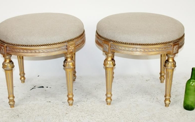 Pair of Louis XVI style foot stools