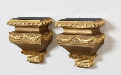 Pair of Neoclassical style giltwood wall brackets