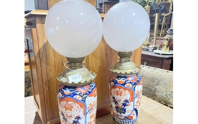 Pair of antique 19th century French Imari porcelain bodied o...