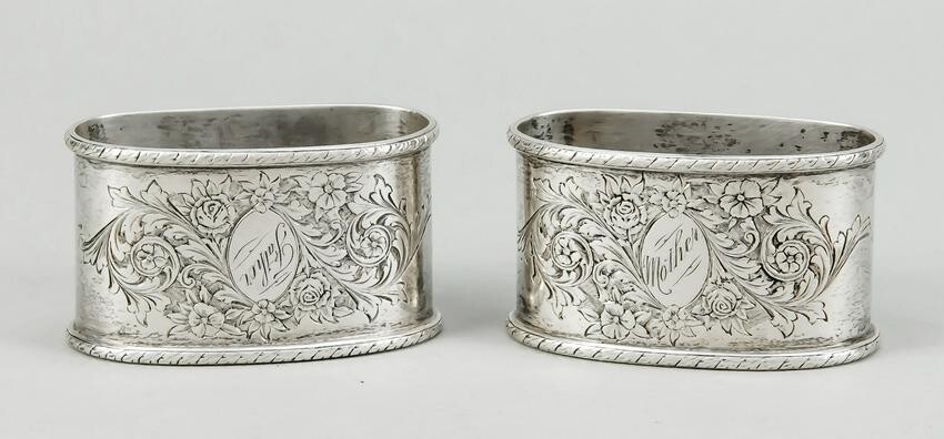 Pair of napkin rings, 20th century