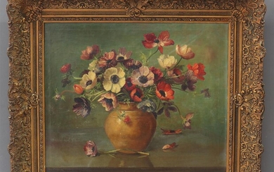 Petrus Johannes Maria (Piet) Cottaar (1878-1950), gesign. l.o., bloemen in vaas, olieverf op...