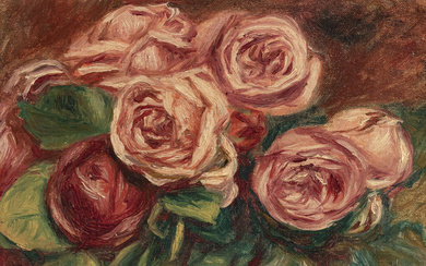 Pierre-Auguste Renoir (1841-1919), "Roses-Fragment", c. 1917, huile sur toile, inscription Renoir, 19,3x24 cmAvis d'inclusion au catalogue r