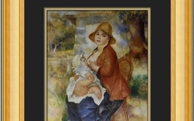 Pierre-Auguste Renoir A Women Nursing Custom Framed Print
