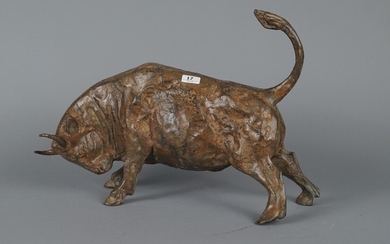 Pierre Chenet, taureau en bronze, dim. 27 x 37 cm.