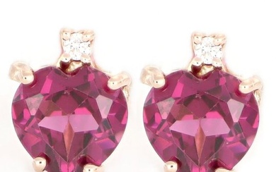 Pink gold - Earrings - 0.02 ct Diamond