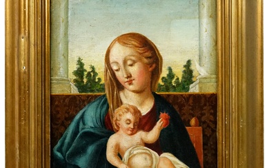 Pittore del XIX secolo, Madonna de' Cappuccini, olio su tela, cm 38,5x27,5, entro cornice