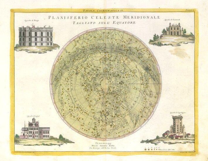 "Planisferio Celeste Meridionale" Southern hemisphere