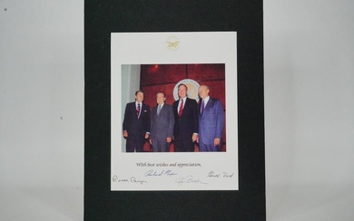 Portrait of 4 Presidents w/Signature Prints